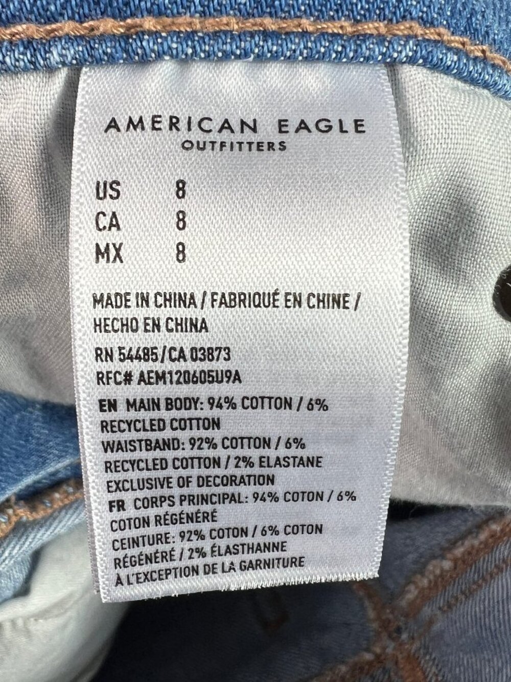 American Eagle Short Women 28* 90s Boyfriend High Rise Blue Cut Off  Jort Tag 8 - Picture 6 of 16
